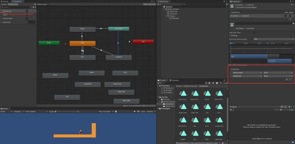 Unity 2D Dash Setup