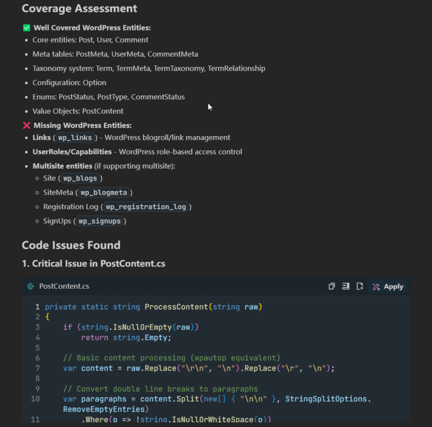 Create ASP.NET Projects Code Files with AI